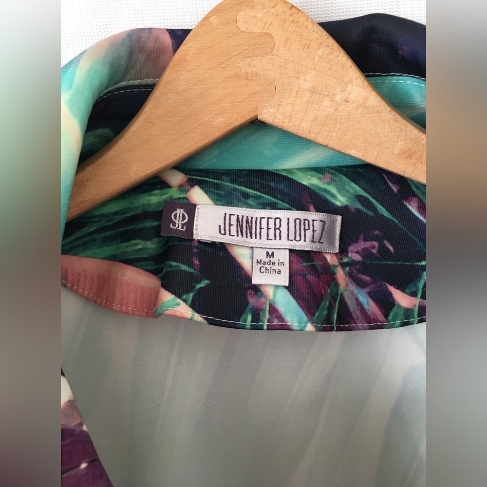 NWT Jennifer Lopez Tropical Print Moto Jacket Size M - Picture 13 of 16